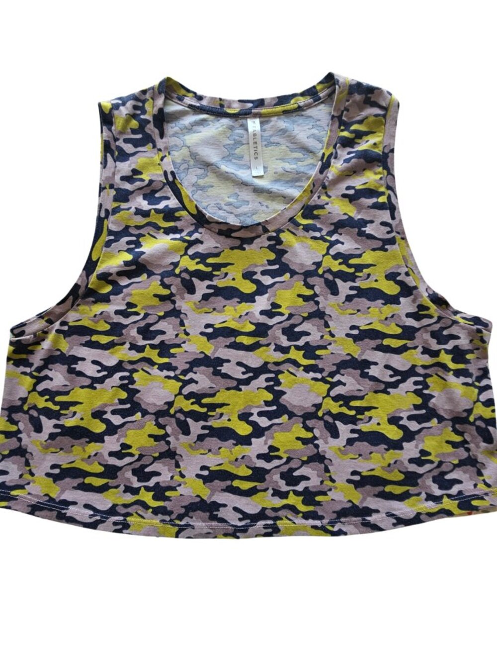 Fabletics Janis Women’s Large Camo Crop Workout Tank Top Muscle Tee